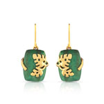 Boucles d&rsquo;oreilles plaqu&eacute; or bois