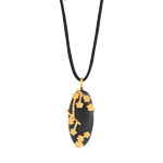 Collier cordon plaqu&eacute; or bois