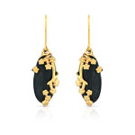 Boucles d&rsquo;oreilles plaqu&eacute; or bois