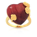 Bague plaqu&eacute; or bois