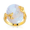Bague plaqué or nacre et zirconia