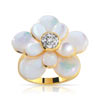 Bague plaqué or 2 tons nacre et zirconia