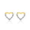 Boucles d'oreilles plaqué or 2 tons zirconia