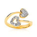 Bague plaqu&eacute; or 2 tons zirconia