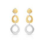 Boucles d&rsquo;oreilles 2 tons dor&eacute; palladi&eacute;