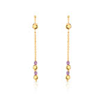 Boucles d&rsquo;oreilles plaqu&eacute; or pierre imitation