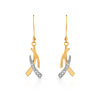 Boucles d'oreilles plaqué or 2 tons zirconia