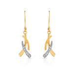 Boucles d&rsquo;oreilles plaqu&eacute; or 2 tons zirconia
