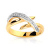 Bague plaqué or 2 tons zirconia