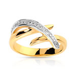 Bague plaqué or 2 tons zirconia