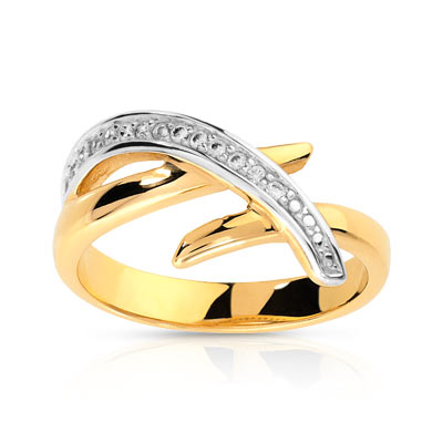 Bague plaqué or 2 tons zirconia