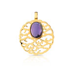 Pendentif plaqu&eacute; or zirconia