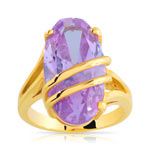 Bague plaqu&eacute; or zirconia