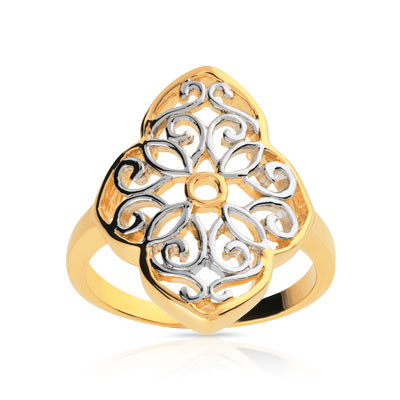 Bague plaqué or 2 tons