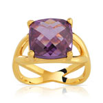 Bague plaqué or zirconia