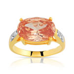 Bague plaqu&eacute; or 2 tons zirconia