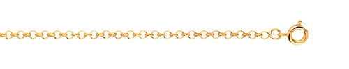 Cha&icirc;ne plaqu&eacute; or maille jaseron 40 cm