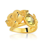 Bague plaqu&eacute; or zirconia