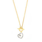 Collier plaqu&eacute; or 2 tons zirconia