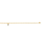 Chaine cheville plaqu&eacute; or 2 tons zirconia