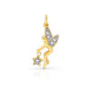 Pendentif plaqué or 2 tons zirconia