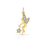 Pendentif plaqué or 2 tons zirconia