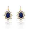 Boucles d'oreilles plaqué or saphir synthétique zirconia