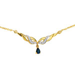 Collier plaqu&eacute; or 2 tons pierre imitation zirconia
