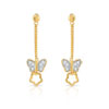 Boucles d'oreilles plaqué or 2 tons zirconia
