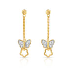 Boucles d&rsquo;oreilles plaqu&eacute; or 2 tons zirconia
