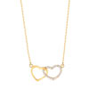 Collier plaqué or 2 tons zirconia