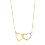 Collier plaqu&eacute; or 2 tons zirconia