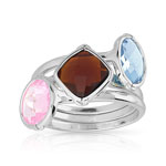 3 bagues argent 925 cristal
