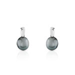 Boucles d&rsquo;oreilles argent 925 perle de culture de Tahiti