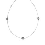 Collier argent 925 perle de culture de Tahiti zirconia
