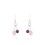 Boucles d&rsquo;oreilles argent 925 quartz am&eacute;thyste