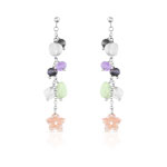 Boucles d&rsquo;oreilles argent 925 multipierres