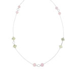 Collier argent 925 quartz pr&eacute;hnite