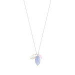 Collier argent 925 agate quartz perle imitation