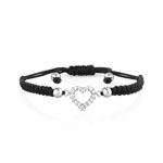 Bracelet argent 925 zirconia cordon noir
