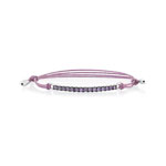 Bracelet argent 925 zirconia cordon coton violet