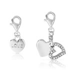 Lot 2 charm&rsquo;s argent cristal