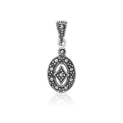 Pendentif argent 925 marcassite - vue 1