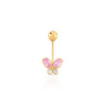 Piercing de nombril or 750 jaune et zirconia