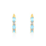 B.O. or 750 jaune topaze bleue traitée et diamant