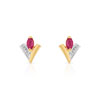 Boucles d'oreilles or 750 2 tons rubis