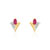 Boucles d&rsquo;oreilles or 750 2 tons rubis