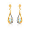 Boucles d'oreilles or 750 2 tons aigue-marine et diamant