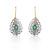 Boucles d&rsquo;oreilles or 750 2 tons &eacute;meraude et diamant