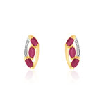 Boucles d&rsquo;oreilles or 750 2 tons rubis